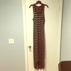 EXPRESS BLK/GRAY Stripe High Low Dress/ SIZE LARGE